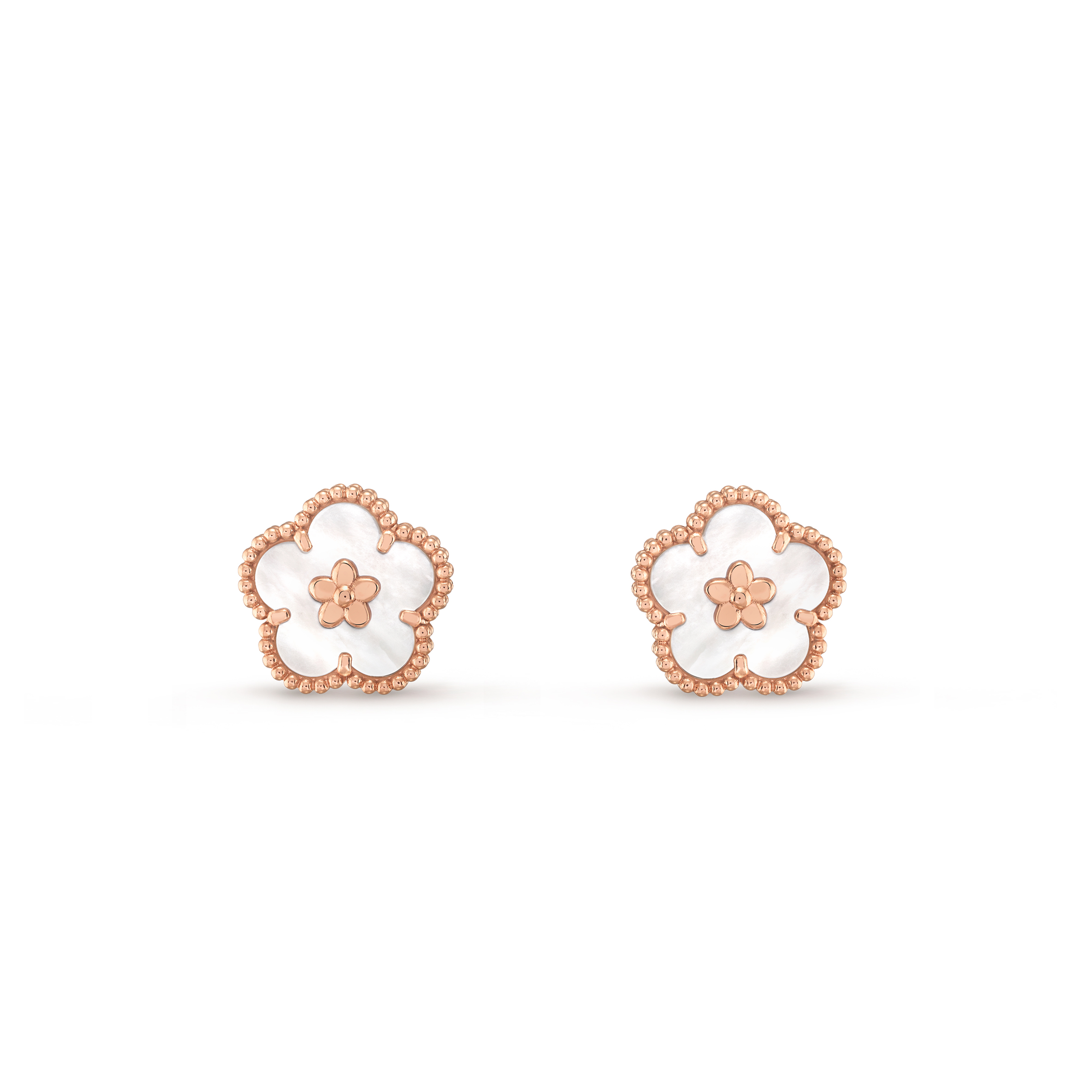 VAN CLEEF ARPELS LUCKY SPRING EARRINGS, PLUM BLOSSOM VCARP7RU00